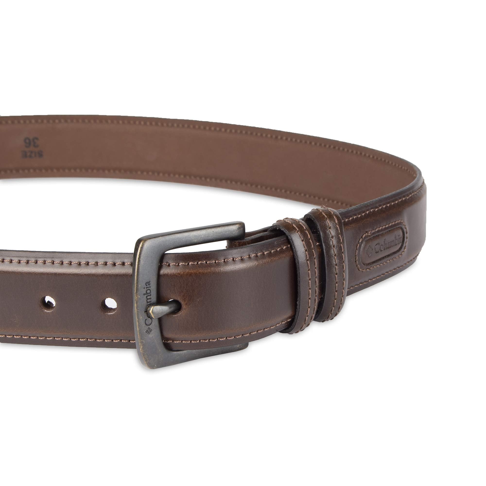 Columbia Men's Leather Casual Belt Tan & Brown Classic Style for Everyday Wear