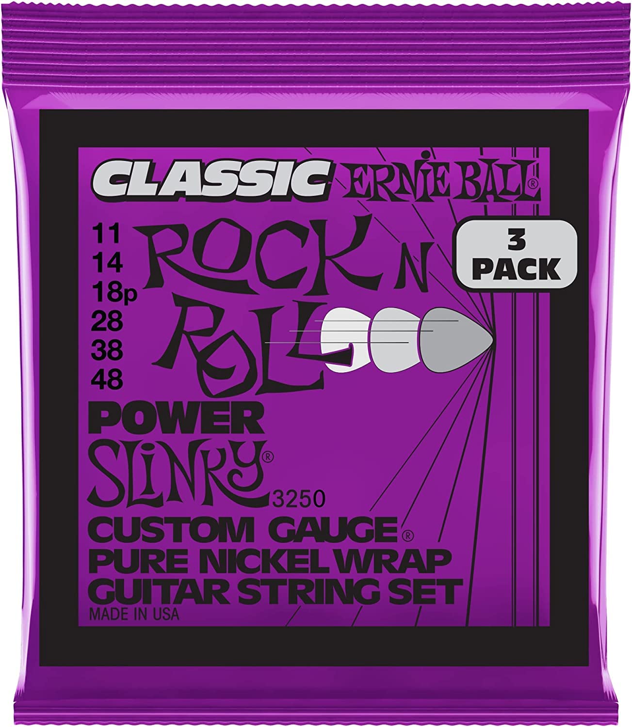 Ernie Ball Extra Slinky Classic Pure Nickel Electric Guitar Strings, 8-38 Gauge (P02255) (Pack of 2)