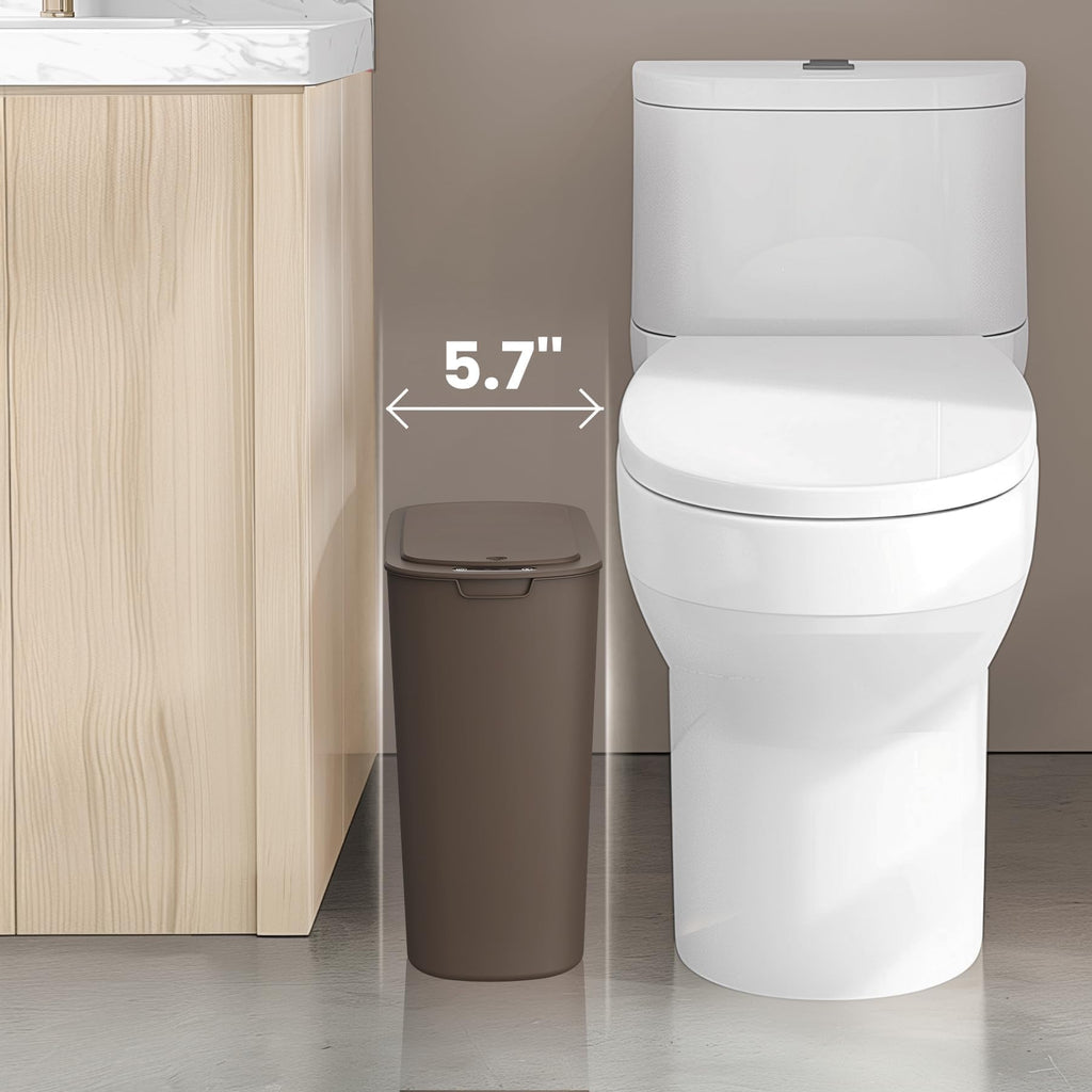Cesun Automatic Motion Sensor Black Bathroom Trash Can with Lid, 2.6 Gallon Touchless Trash Bin, Smart Plastic Slim Garbage Can Small Wastebasket for Toilet, Office, rv, Bedroom, Living Room