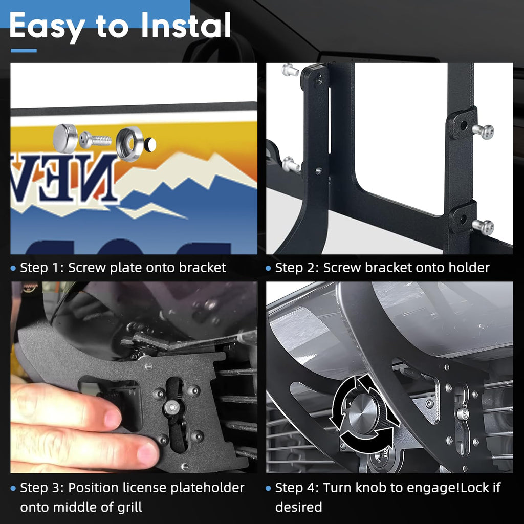 The Original No Drill Front License Plate Holder Fit for 2017-2023 Tesla Model 3& 2020-2024 Tesla Model Y with Safety Design, No Adhesives License Frame