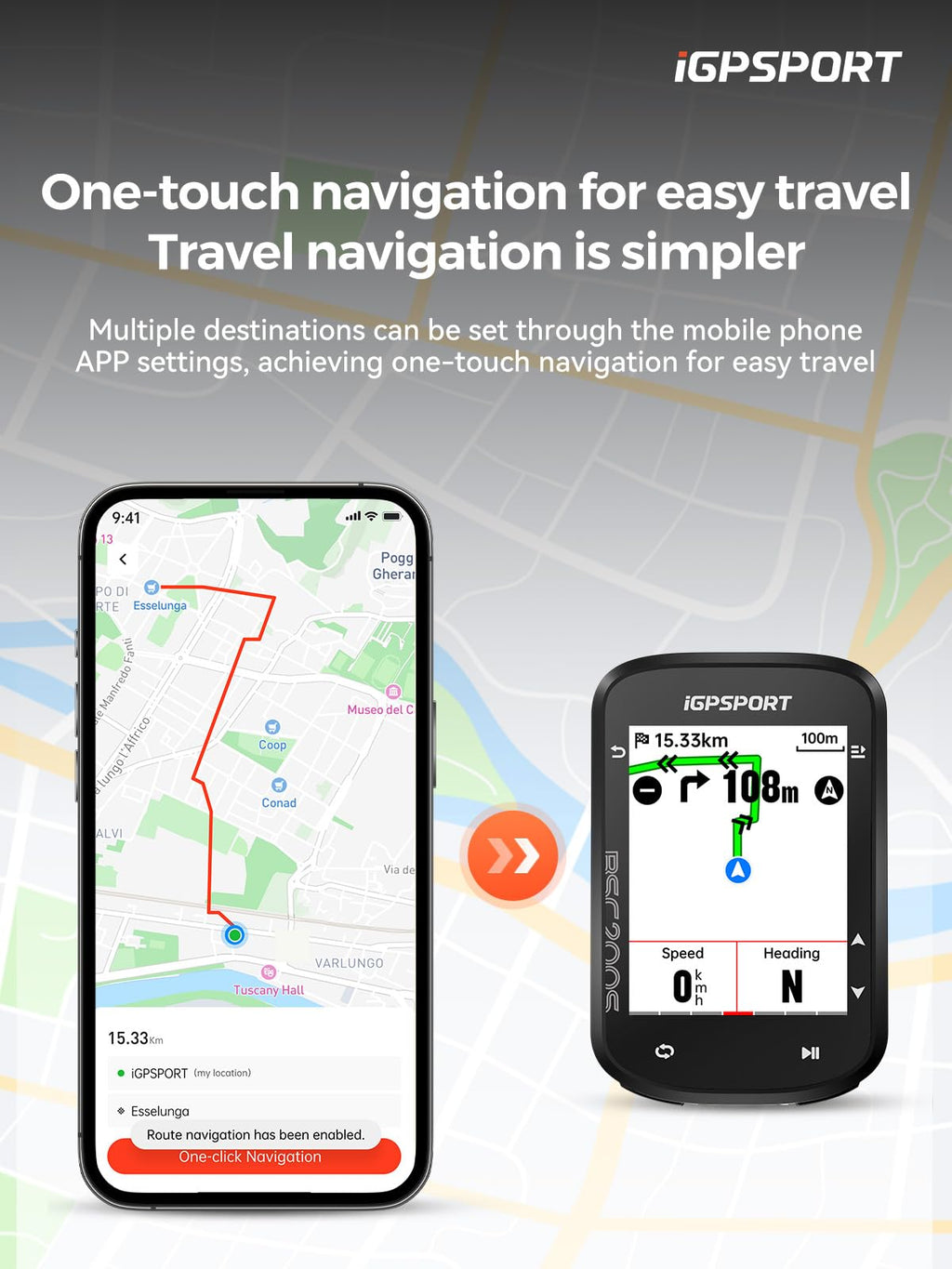 iGPSPORT BSC200S GPS Bike Computer, Wireless Route Navigation 2.4'' Screen Bluetooth ANT+ Cycle Computer IPX7 Waterproof