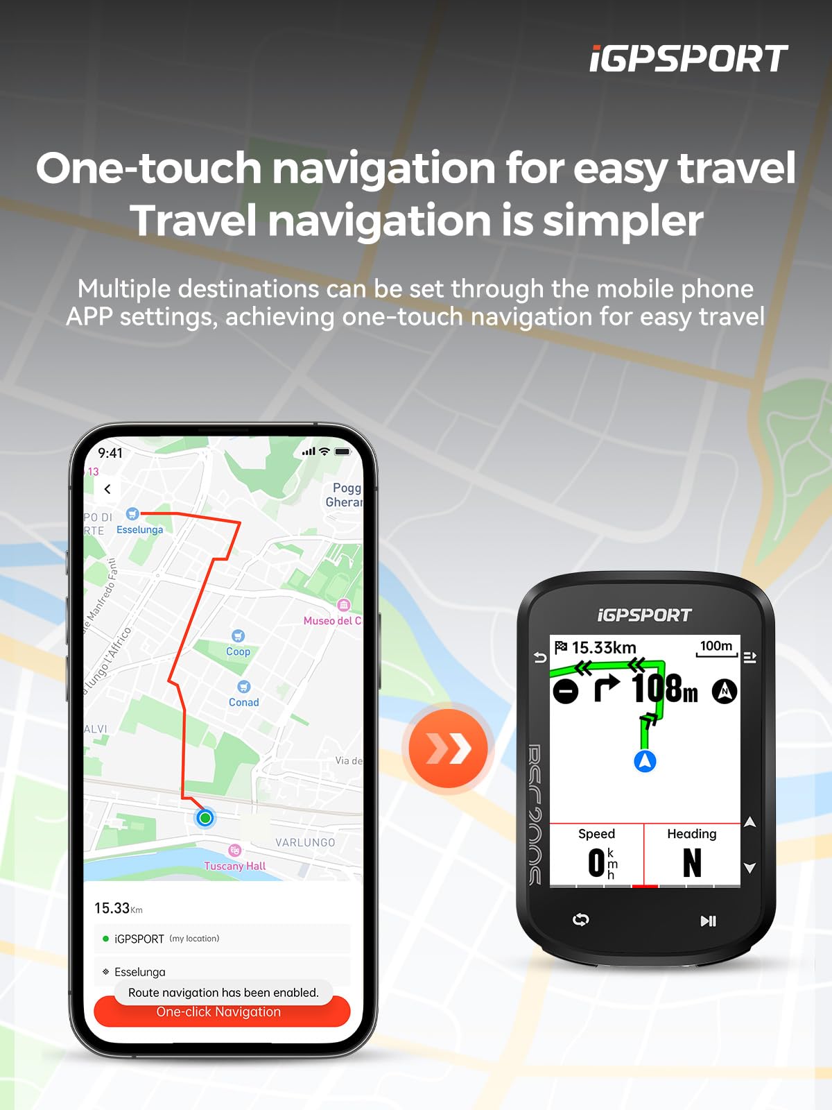 iGPSPORT BSC200S GPS Bike Computer, Wireless Route Navigation 2.4'' Screen Bluetooth ANT+ Cycle Computer IPX7 Waterproof