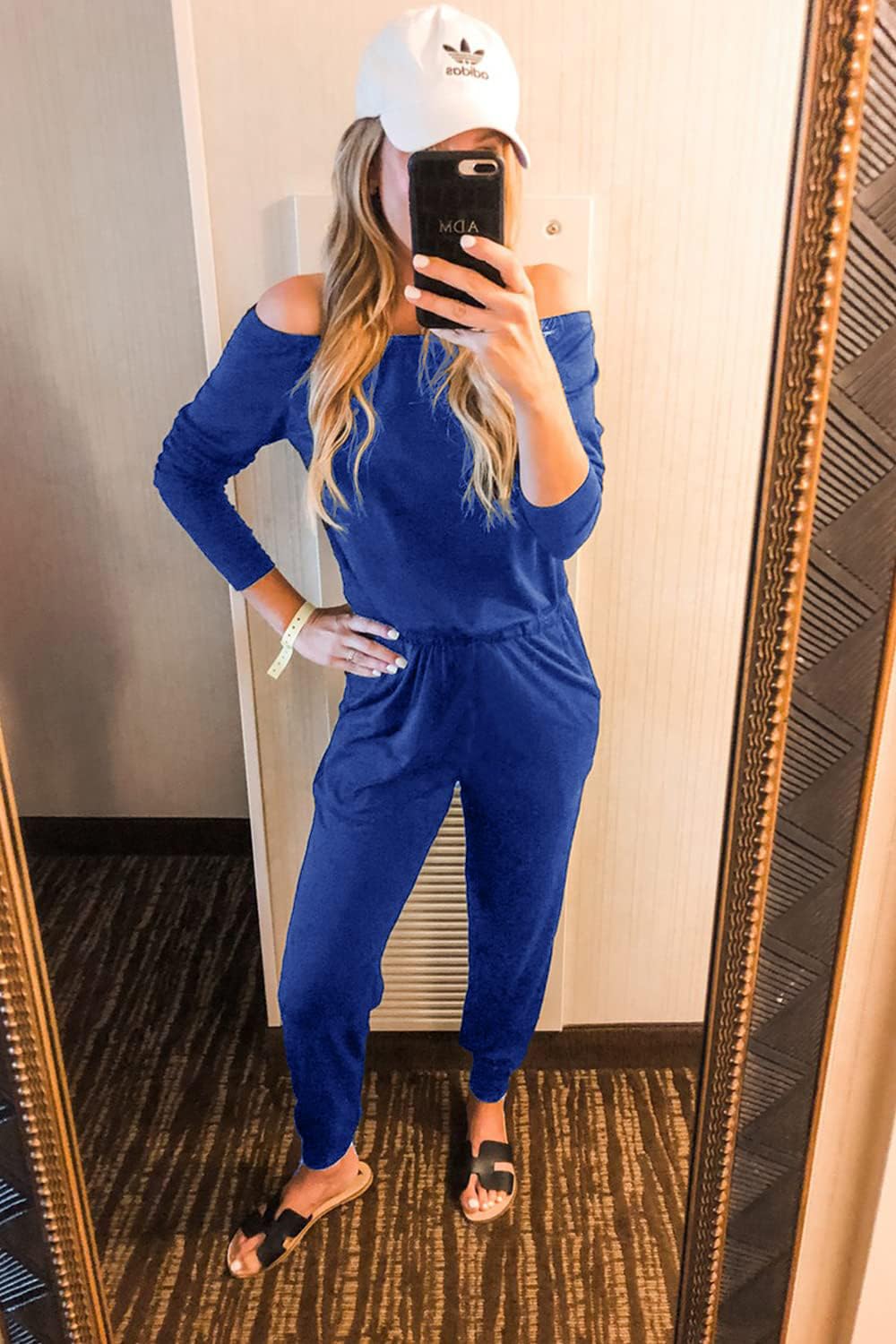 PRETTYGARDEN Jumpsuits for Women Casual 2026 Fall Long Sleeve Off Shoulder Rompers One Piece Travel Outfits Fashion Clothing