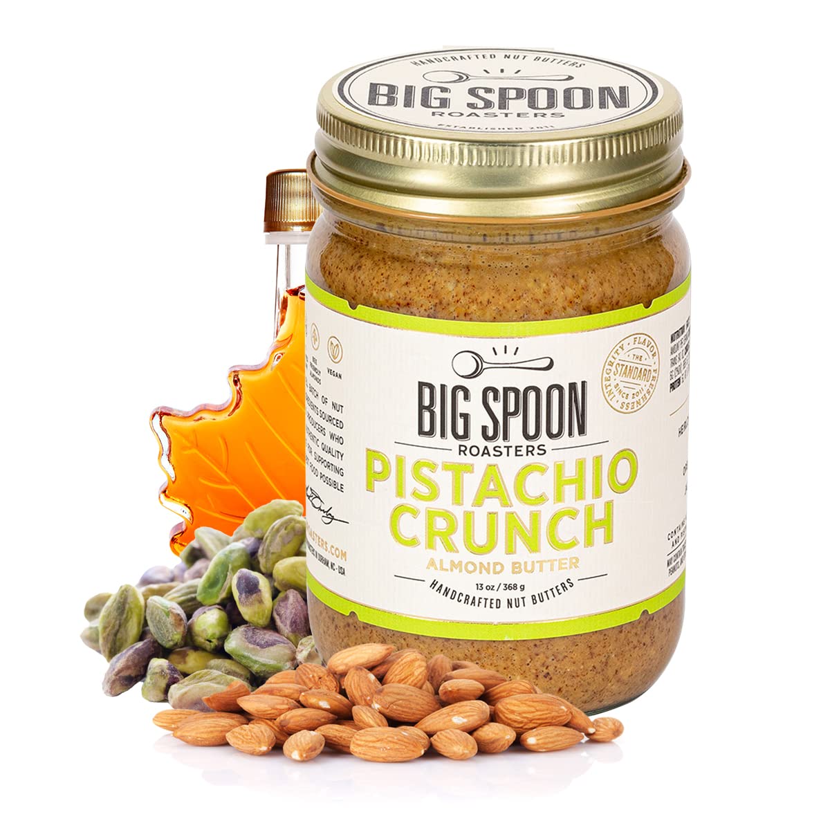 Big Spoon Roasters Carrot Cake Almond Butter With Sea Salt - Keto Friendly, Low Sugar Almond Butter - Crunchy & Bee-Friendly Almonds - Gourmet, Vegan Almond Nut Butter - 13 Ounces