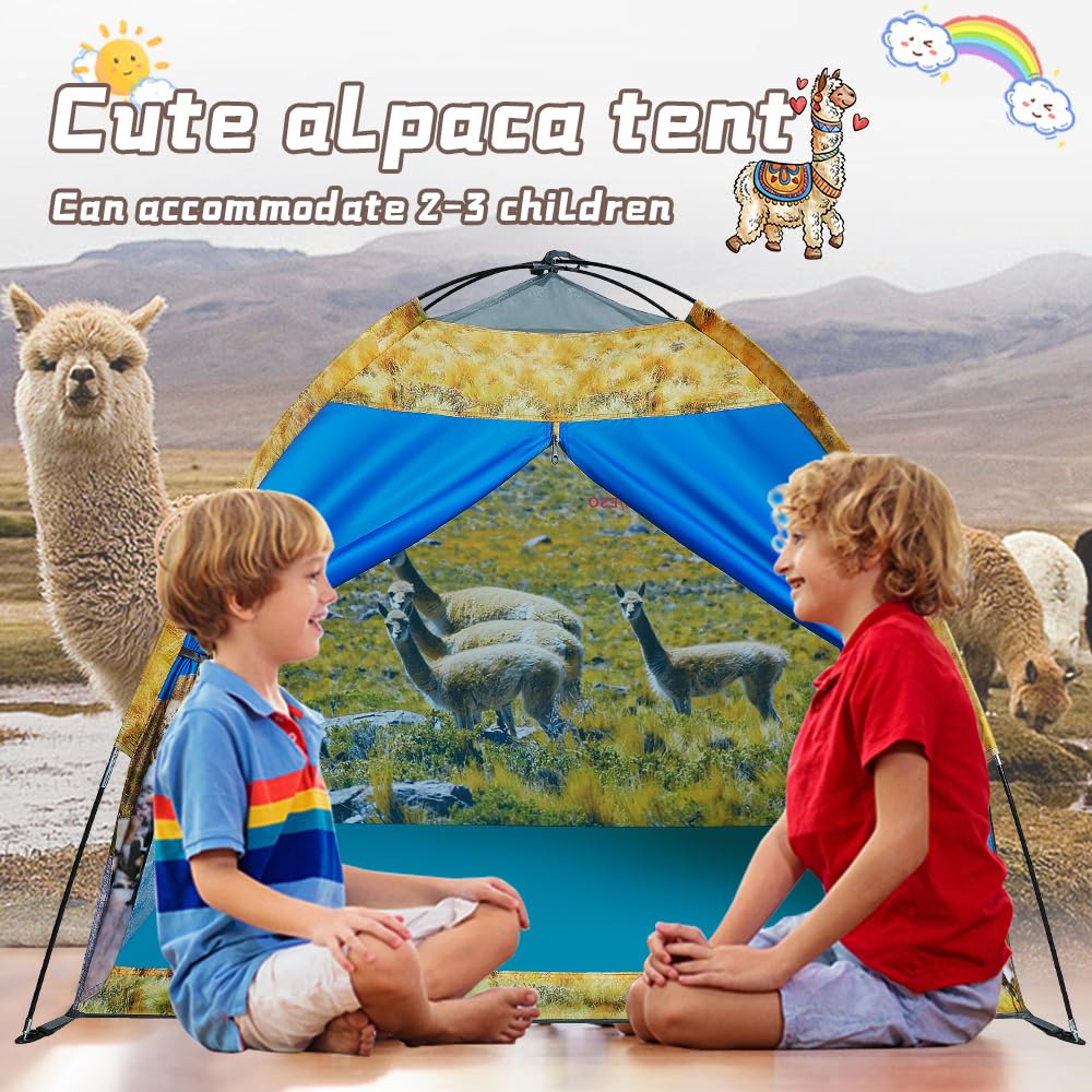 Mnagant Kids' Alpaca Tent - Fun Pop-Up Playhouse for Boys and Girls - Easy Setup, Indoor/Outdoor Adventure Tent - 47" x 47" x 43"