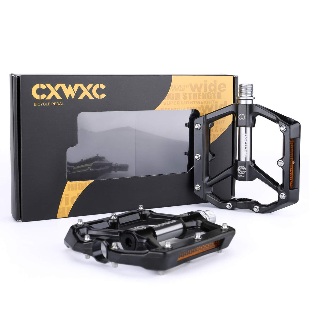 CXWXC Road/MTB Bike Pedals - Aluminum Alloy Bicycle Pedals - Mountain Bike Pedal with Removable Anti-Skid Nails
