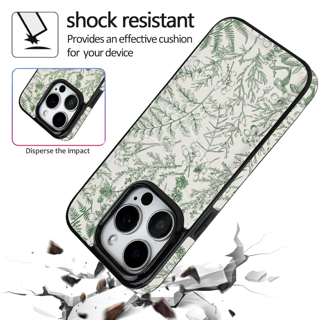 for iPhone 11 6.1 inch Case with Card Holder Soft Leather Wallet Case Protective Shockproof Hard Cover for Women Man (Blue Floral, iPhone 11 6.1 inch)