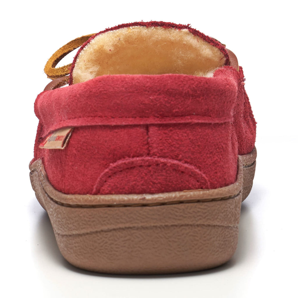 Alpine Swiss Sabine Womens Moccasin Slippers Genuine Suede House Shoe Memory Foam Insole Plush Faux Shearling Fur Indoor Outdoor Anti-Slip Rubber Sole