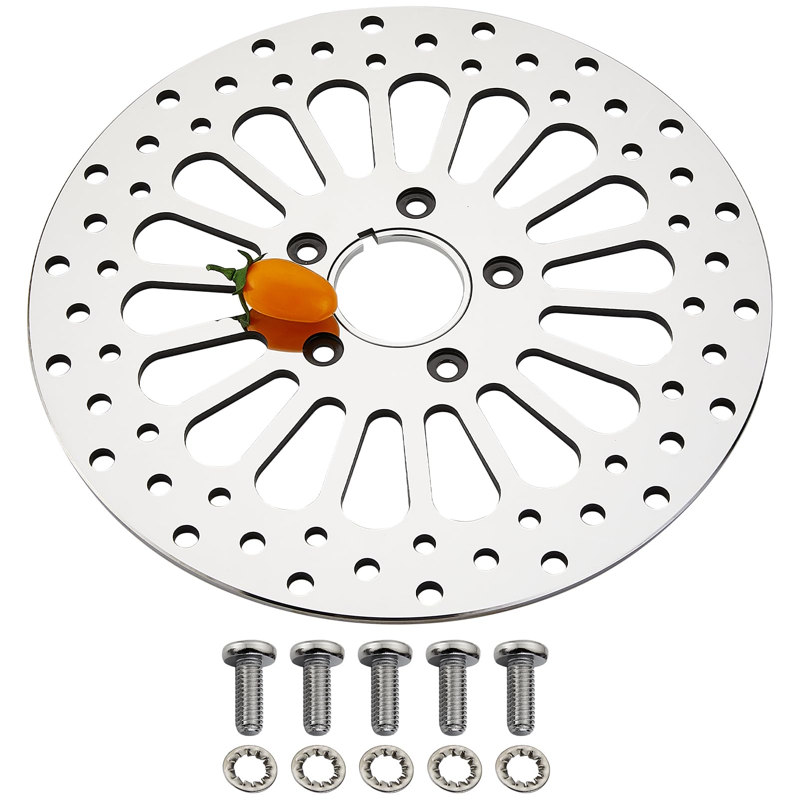 1 Piece Front Rotor and 1 Piece Rear Rotor 11.5'' set for Harley Davidson Touring Softail Sportster Dyna Early Super Glide Motorcycle,Heat Dissipation Mirror-Polished Stainless Steel Rotors