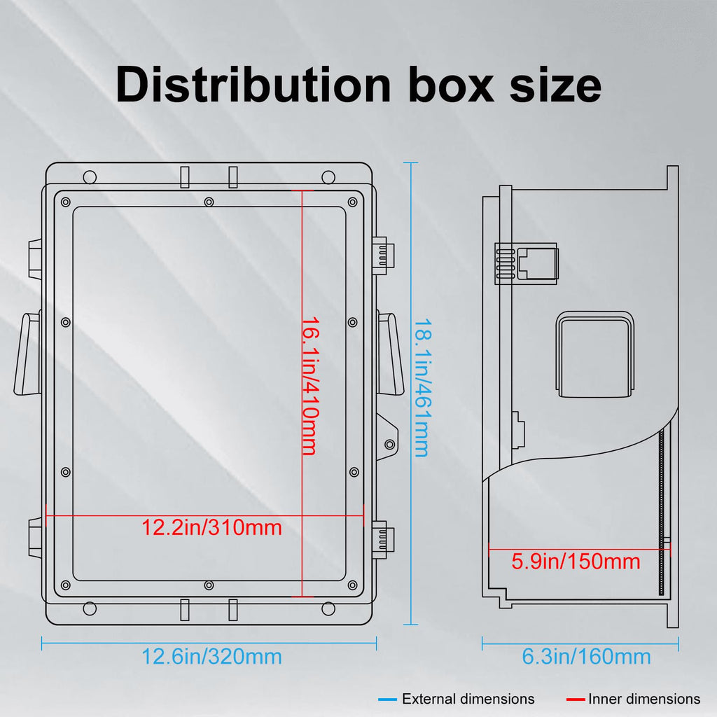 Namunanee Outdoor Electrical Junction Box, ABS Water Resistant Enclosure with Internal Mounting Panel & Hinged Cover, 9.2" H* 7" L* 4.6" W