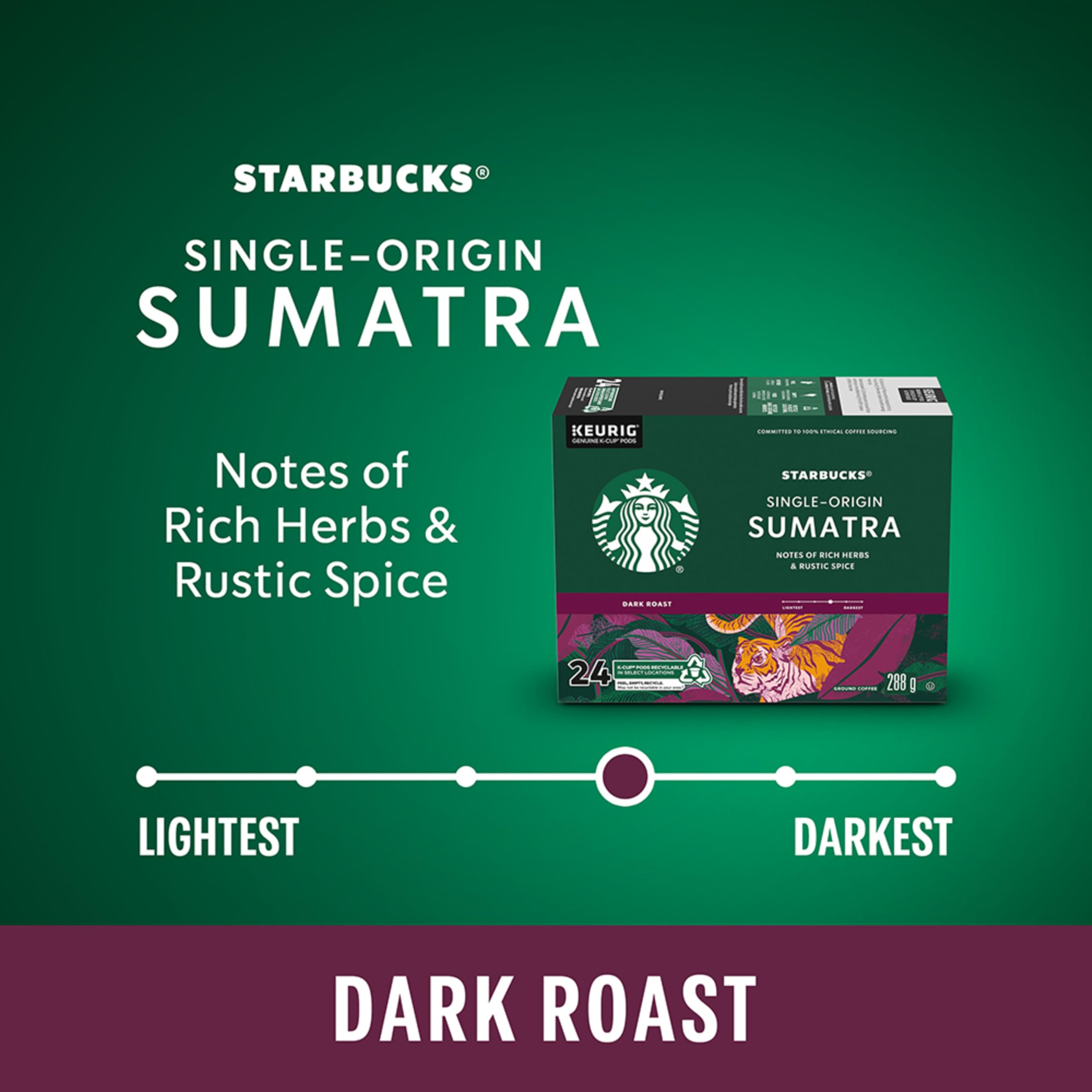 Starbucks Coffee, Caffe Verona Dark K Cup Portion Pack for Keurig Brewers, 24 Count