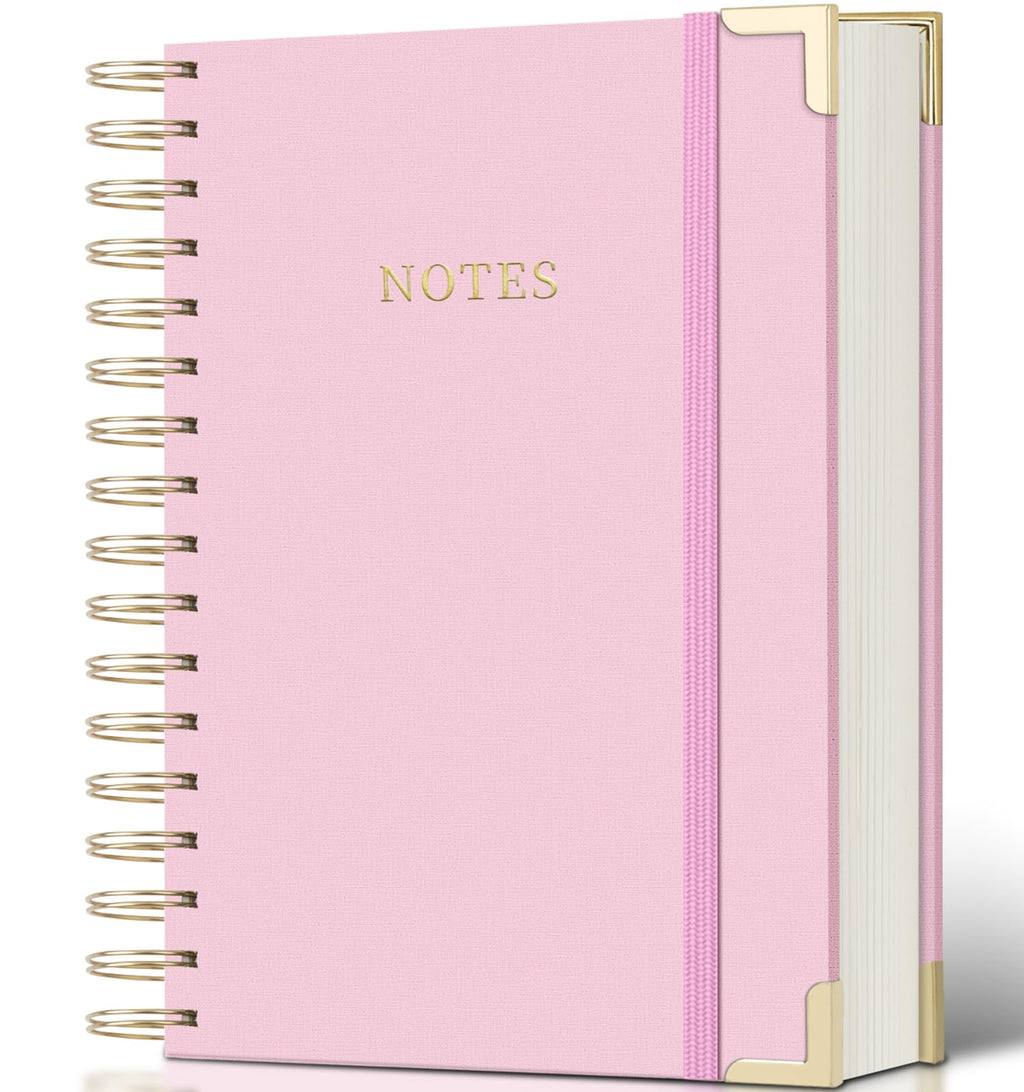 Spiral Notebook Journal, 328 Pages Linen Hardcover College Ruled Notebook, Lined Thick Journals for Women Men, A4 Thick Spiral Journal for Writing, 100GSM Paper, Cute Notebooks for Work School