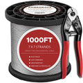 500FT 1/8 Stainless Steel Cable for Deck Cable Railing System,Premium T316 Aircraft Cable Kits,7x7 Strands Construction Braided Stainless Wire,1/8 inch Wire Rope Cable,DIY Balustrades