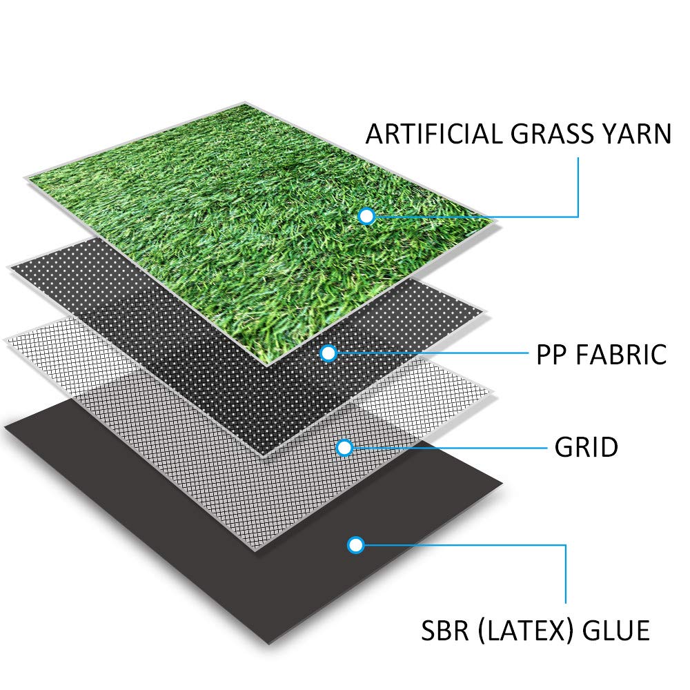Petgrow 4FTx7FT Artificial Realistic & Thick Fake Mat for Outdoor Garden Landscape Pet Pad Dog Synthetic Grass Rug Turf