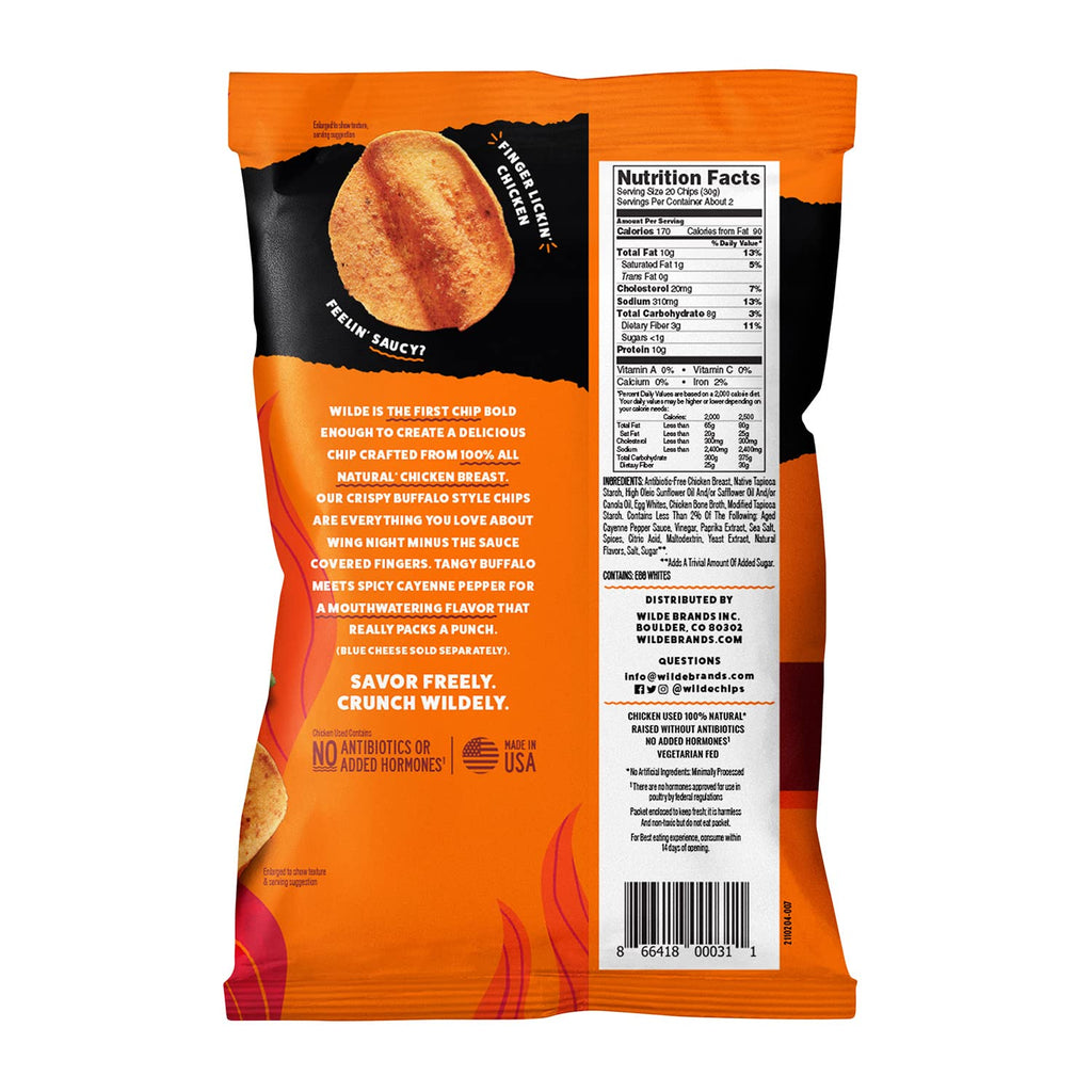 WILDE Protein Chips Barbeque, Thin and Crispy High Protein Snacks, Keto Friendly, Low Carb Chips, Real Ingredients, 1.34oz (Pack of 8)