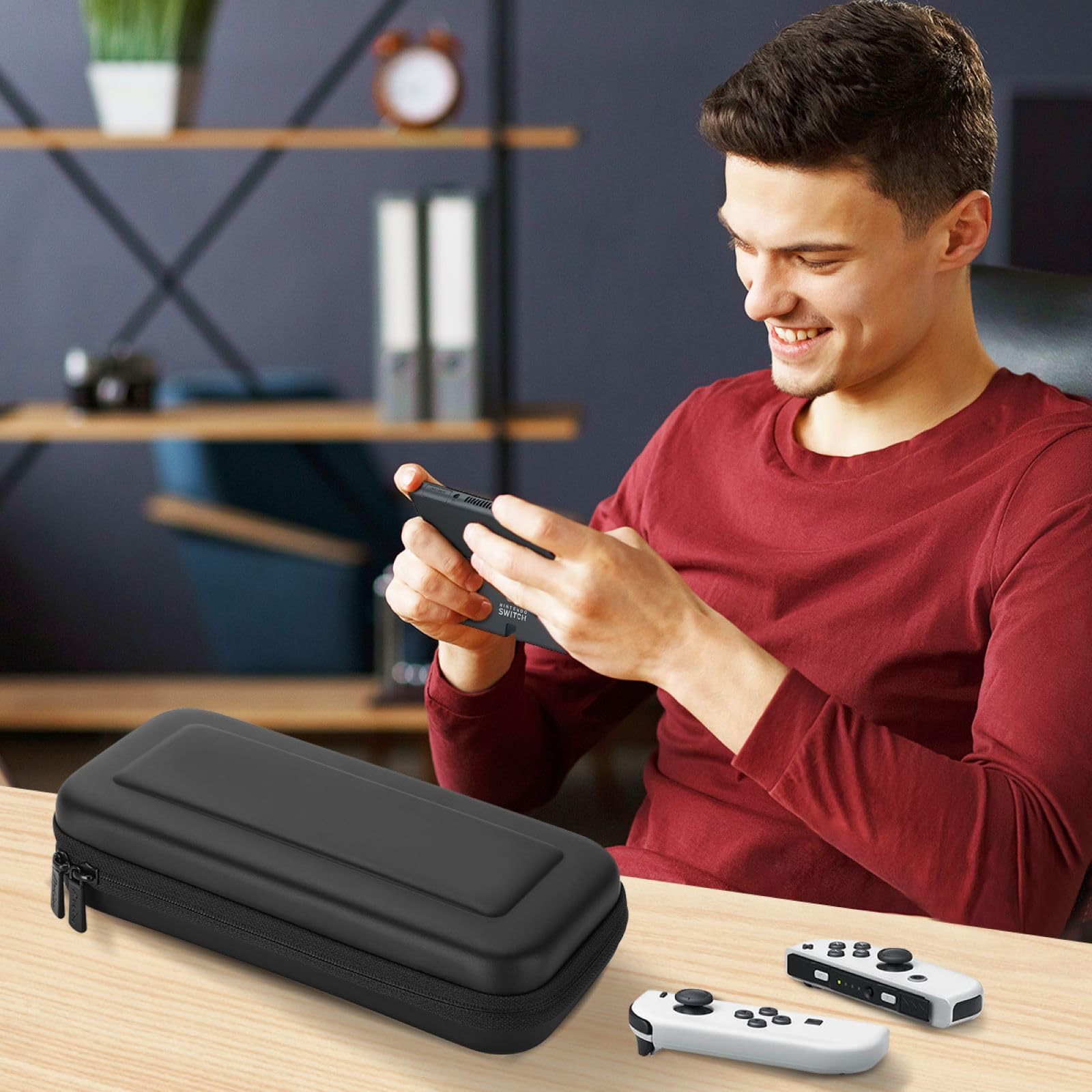 ProCase Carrying Case for Nintendo Switch 2 (2025) with 24 Game Card Slots, Hard Portable Travel Case Storage Bag Protective Pouch for 2025 Nintendo Switch 2 Console AC Adapter & Accessories -Black,L