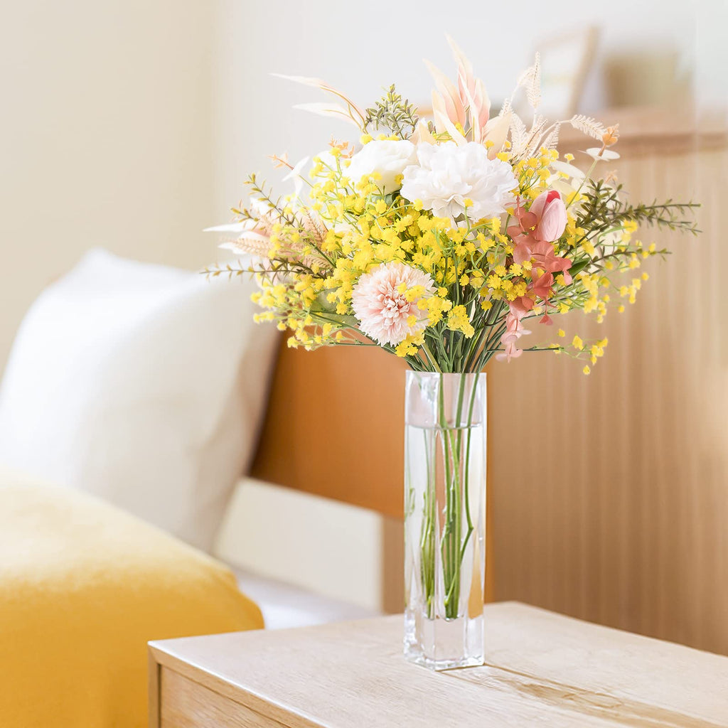 15 PCS Babys Breath Artificial Flowers Fake Babys Breath Flowers Artificial Bulk Blue Gypsophila Bouquets Real Touch Faux Flowers for Wedding Floral Arrangement Party Home Decoration