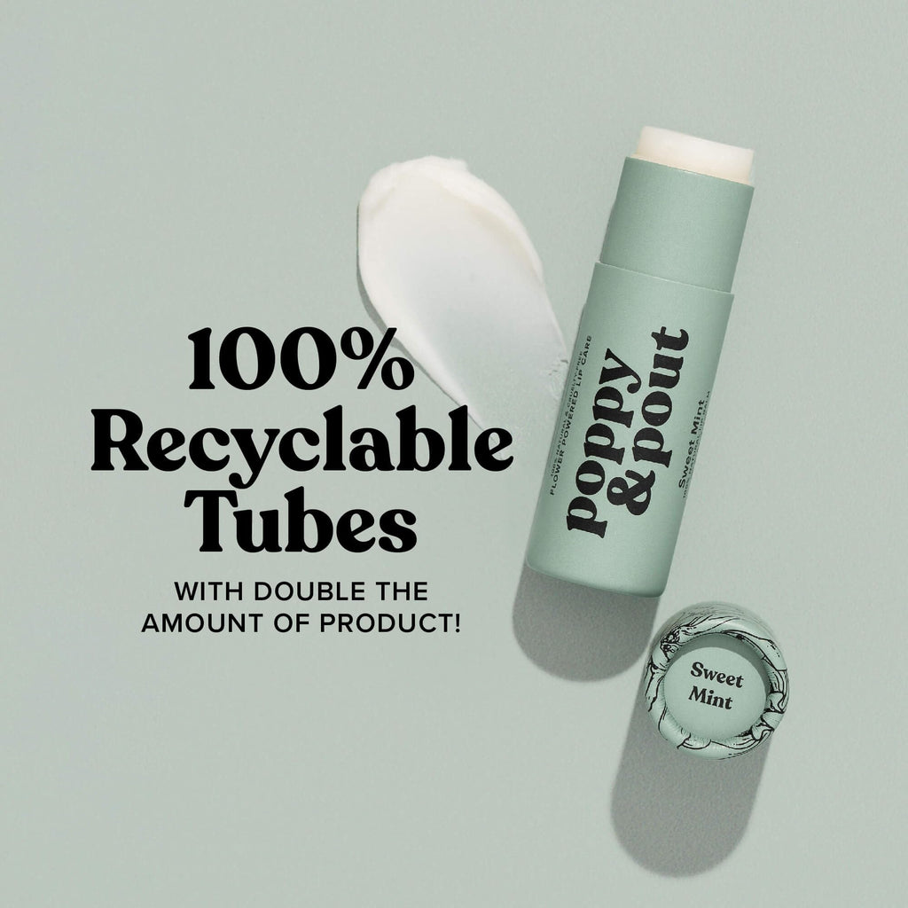 Poppy & Pout Blood Orange Mint Jumbo Lip Balm | All Natural Lip Balms & Moisturizers | Hydrates with Beeswax, Vitamin E, Organic Coconut Oil | Cruelty-Free | Lip Balm in Recyclable Cardboard Tube