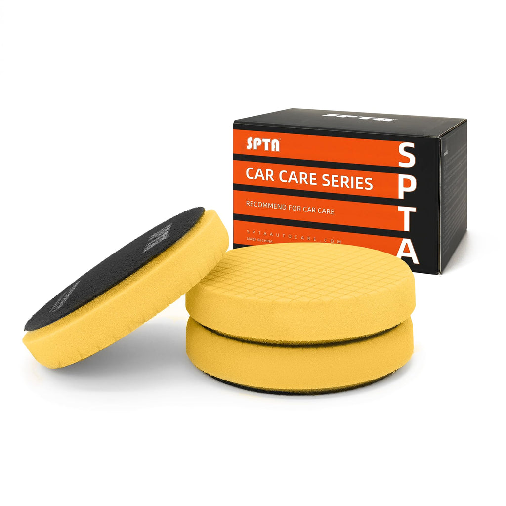 Blue T60 Moderate-Cut Foam Polishing Pads, SPTA 1Pc 3.5 Inch Face for 3 Inch 80mm Backing Plate Compound Buffing Sponge Pads for Car Buffer Polisher Compounding, Polishing and Waxing -FPTSS3G