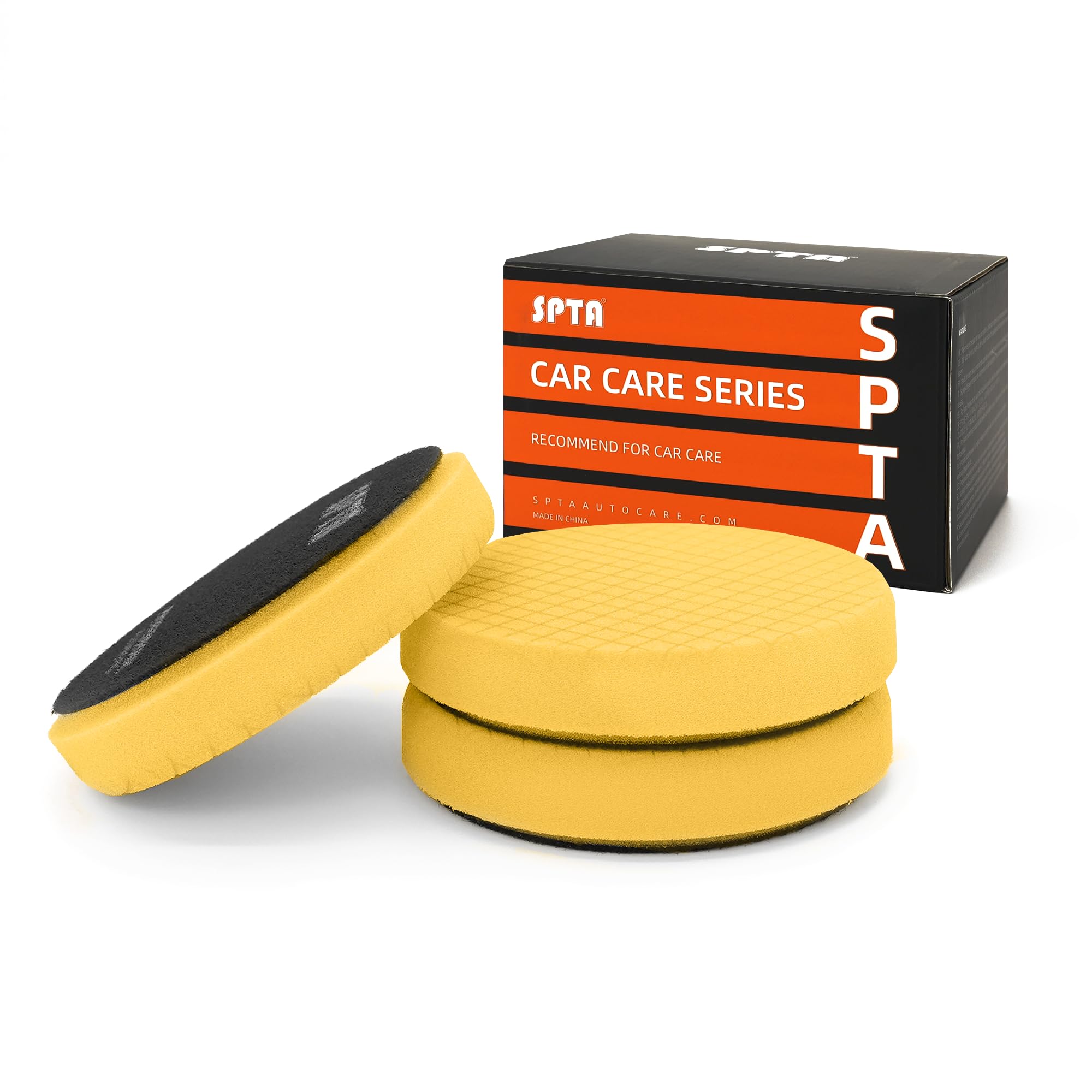 Blue T60 Moderate-Cut Foam Polishing Pads, SPTA 1Pc 3.5 Inch Face for 3 Inch 80mm Backing Plate Compound Buffing Sponge Pads for Car Buffer Polisher Compounding, Polishing and Waxing -FPTSS3G