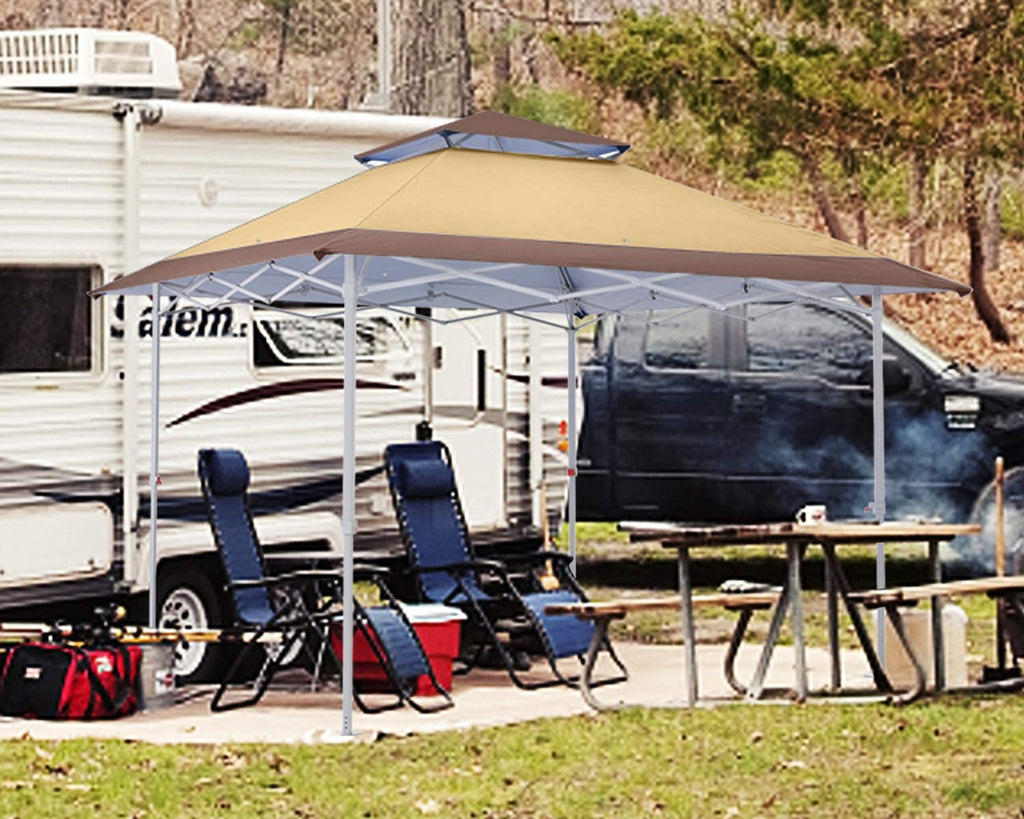 COOSHADE 13x13Ft Pop Up Canopy Tent Instant Folding Shelter 169 Square Feet Large Outdoor Sun Protection Shade(Grey)