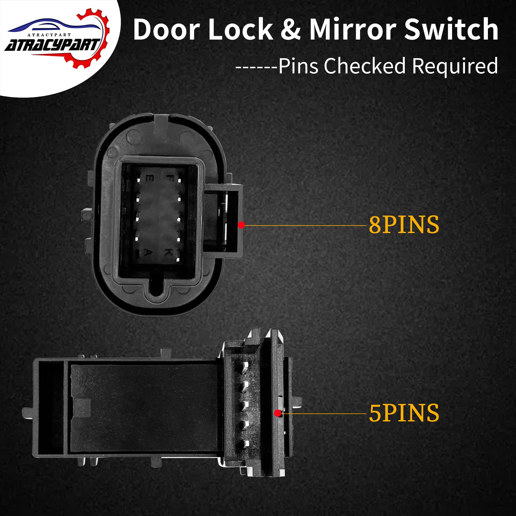 Power Window Switch Passenger Front Right, Rear Left or Right | Window Buttons | Fits GMC Acadia, Sierra, Chevy Silverado, Tahoe & More Year Model 2006-2015 | #22895545, 15888174