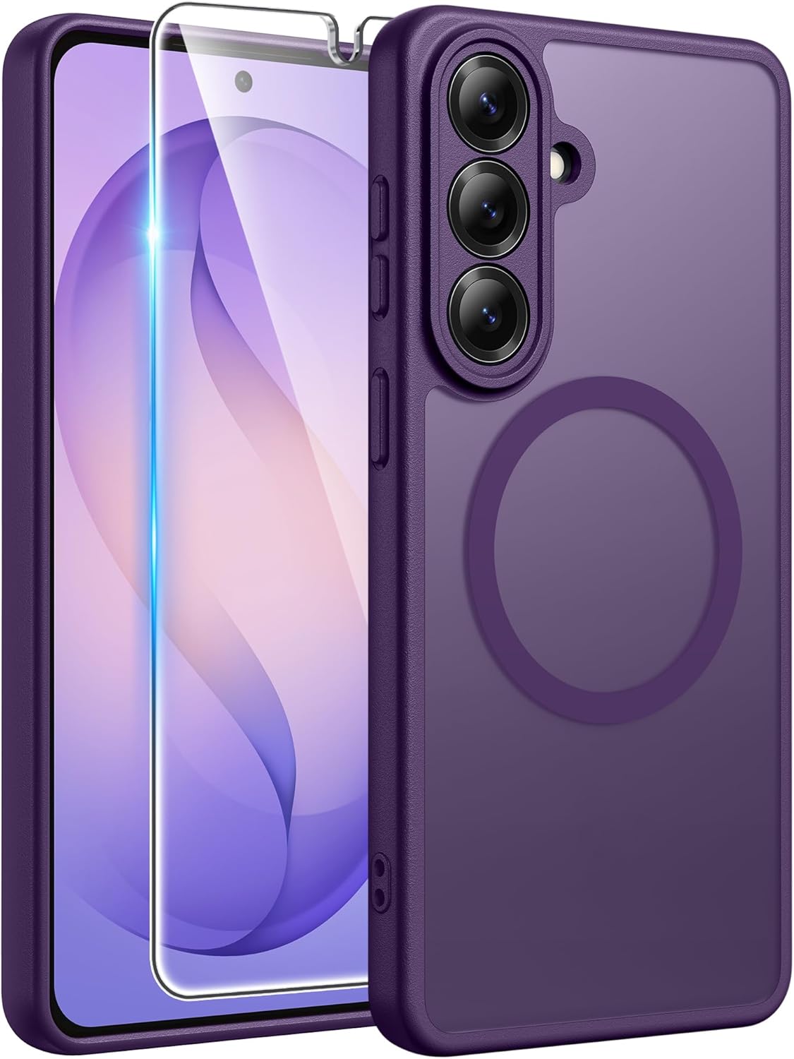 FNTCASE for iPhone 17 Case: [Compatible with Magsafe] Translucent Matte Cases with [Full Camera Protection] [Screen Protector] Military Grade Shockproof Protective Phone Cover - Light Purple