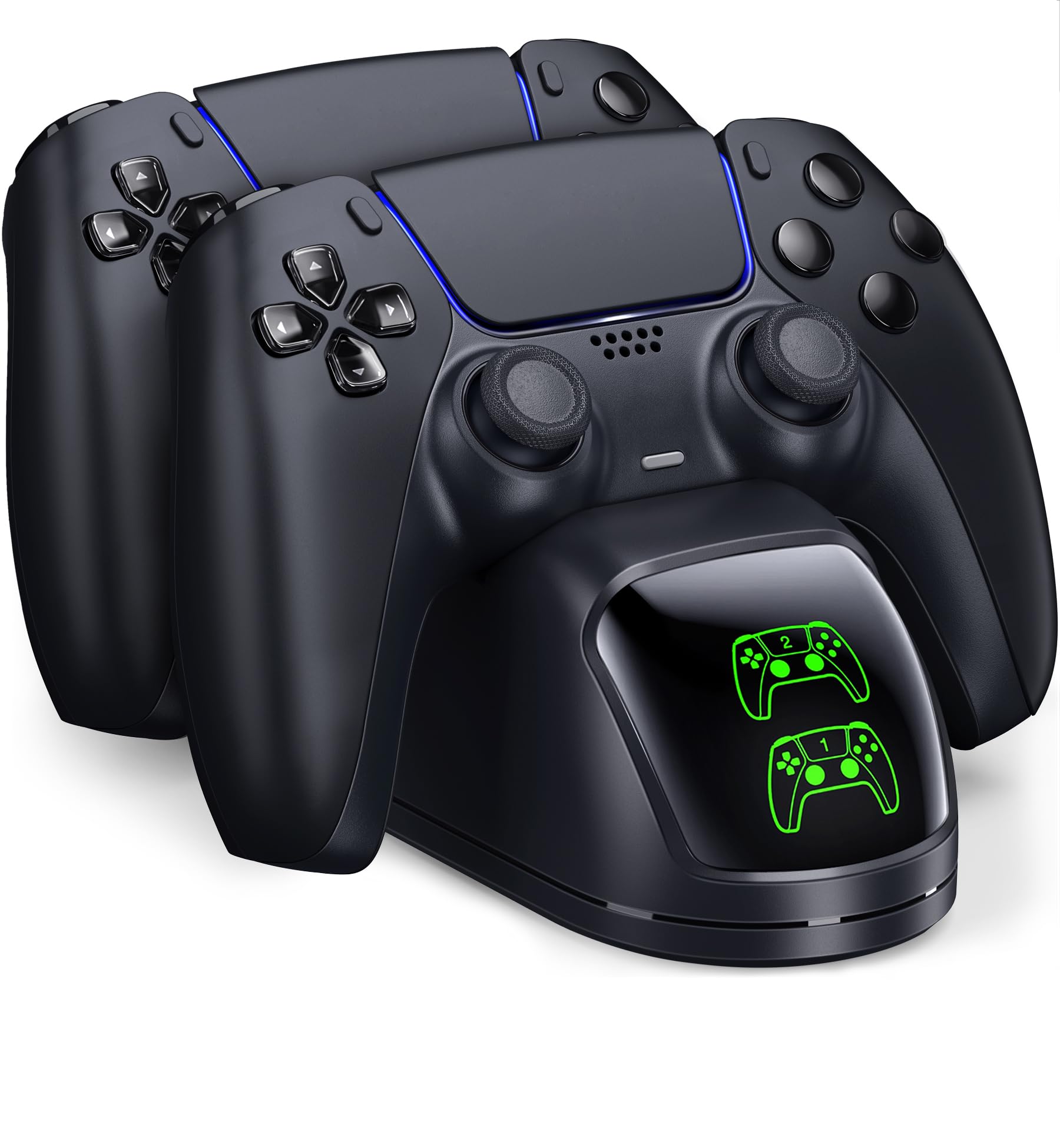 Controller Charging Station for PlayStation 5 Dualsense Controller with Dual Stand Charger Dock, Upgrade Charger for PS5 Accessories Fast Charging Cable, Charging Station Black for PS5