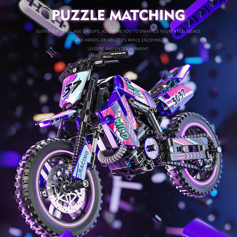 Mesiondy Motorcycle Toy Building Blocks Kit,Stem Bricks Sets,Toys for Boys & Adults,Build A Model Motorcycle, (476 Pieces)………