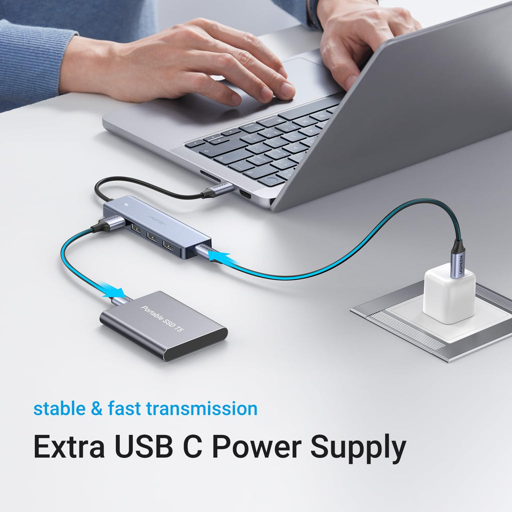 UGREEN USB C to USB A Hub with 4 USB 3.0 for Laptop, MacBook Pro/Air, Mac mini M4, iMac, iPad Pro, Chromebook, Dell XPS, Galaxy S23, and More, 0.5FT