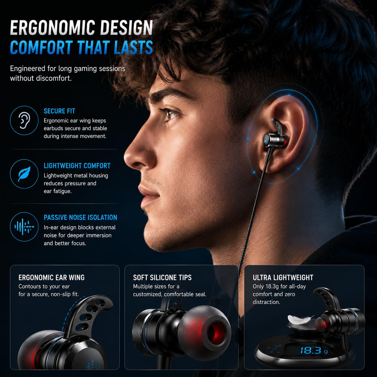 KASOTT SoundMaster Pro V1 - Gaming Earphones with Dual Audio Drivers,Battle Buds,in-Line Mic with Mute and Volume Control, Compatible with Xbox Series,Xbox One,PS5,PS4,Switch,Pc with 3.5mm Aux