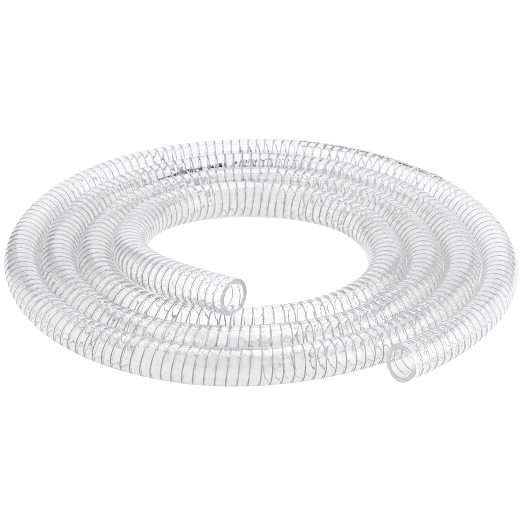 1"id-5ft PVC Reinforced Tubing Steel Wire Suction Flexible Hose Vinyl Tubing Heavy Duty PVC Vacuum Hose Drain Fuel Oil Gas Water for Marine Bilge Pump Pond Spa