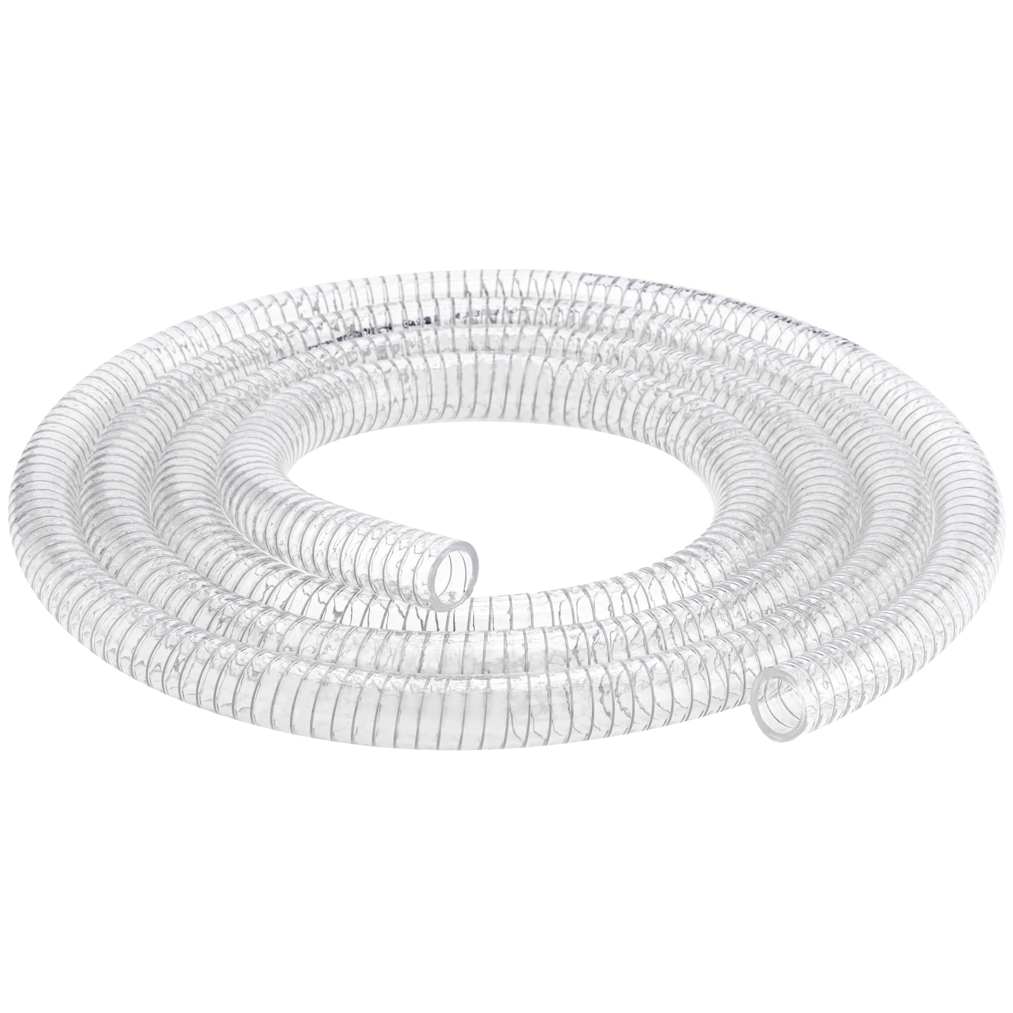 1"id-5ft PVC Reinforced Tubing Steel Wire Suction Flexible Hose Vinyl Tubing Heavy Duty PVC Vacuum Hose Drain Fuel Oil Gas Water for Marine Bilge Pump Pond Spa