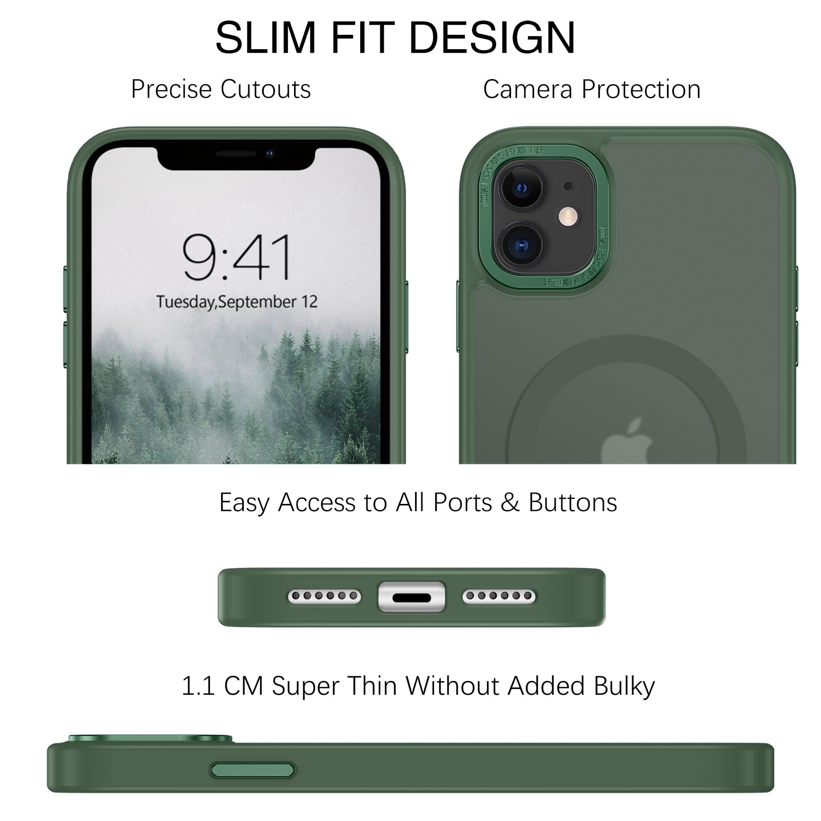 BENTOBEN for iPhone 11 Phone Case, Phone case for iPhone 11 Magnetic Case [Compatible with Mag Safe] Translucent Matte Slim Shockproof Anti-Fingerprint Protective Cover for iPhone 11 6.1’’ Black