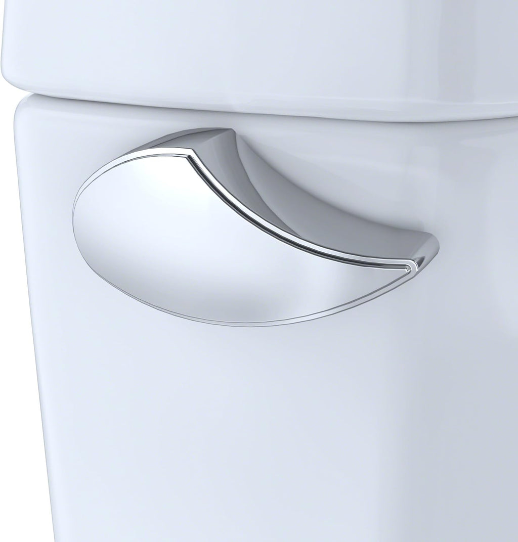 TOTO® Drake® Two-Piece Elongated 1.28 GPF Universal Height TORNADO FLUSH ® Toilet with 10 Inch Rough-In, CEFIONTECT®, and SoftClose® Seat, WASHLET®+ Ready, Cotton White - MS776124CEFG.10#01