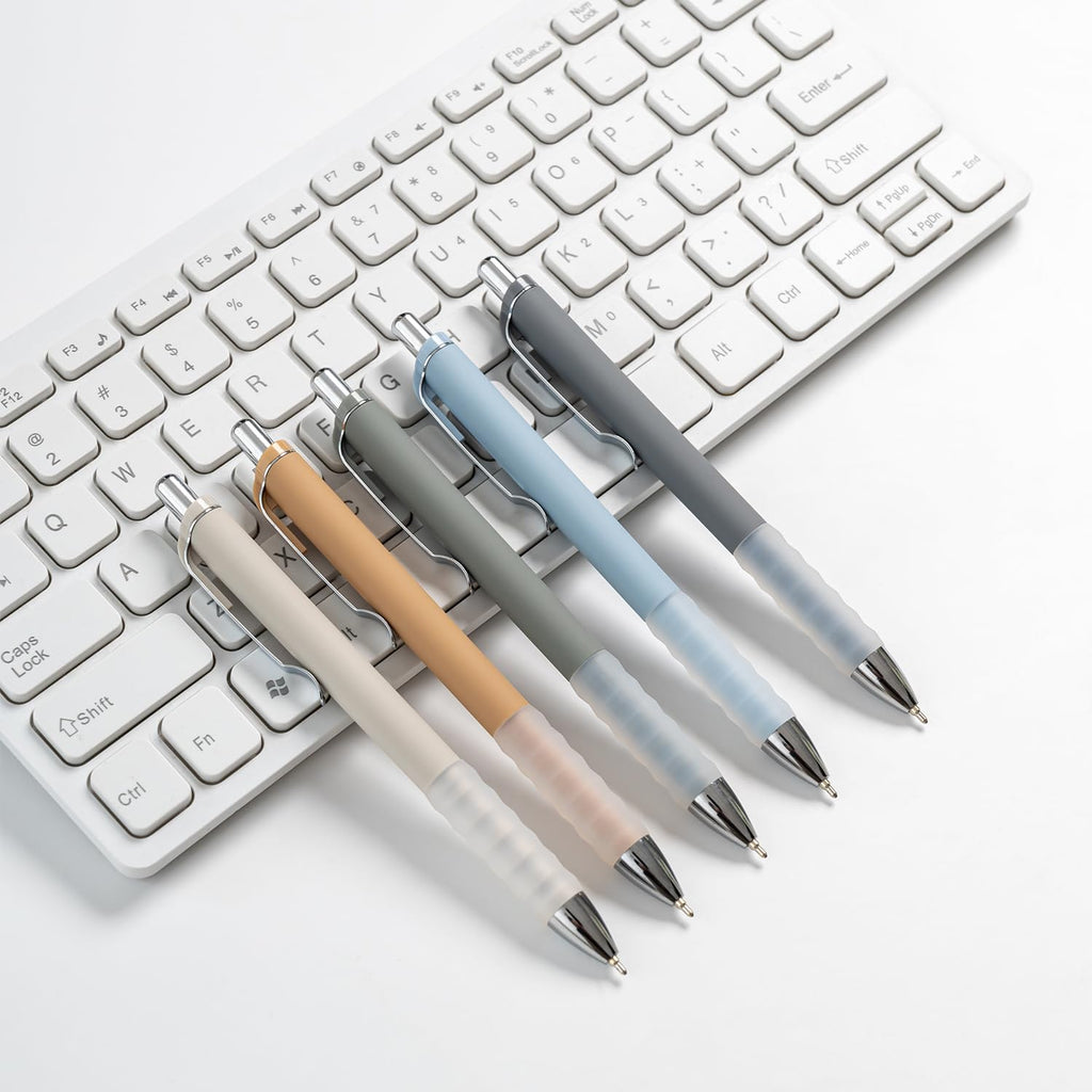 Linbsunne Ballpoint Pens Medium Point 1mm Pen with Super Soft Grip Ball Point Pen for Men Women Retractable Pens (Blue Ink+Black Ink+Red Ink)