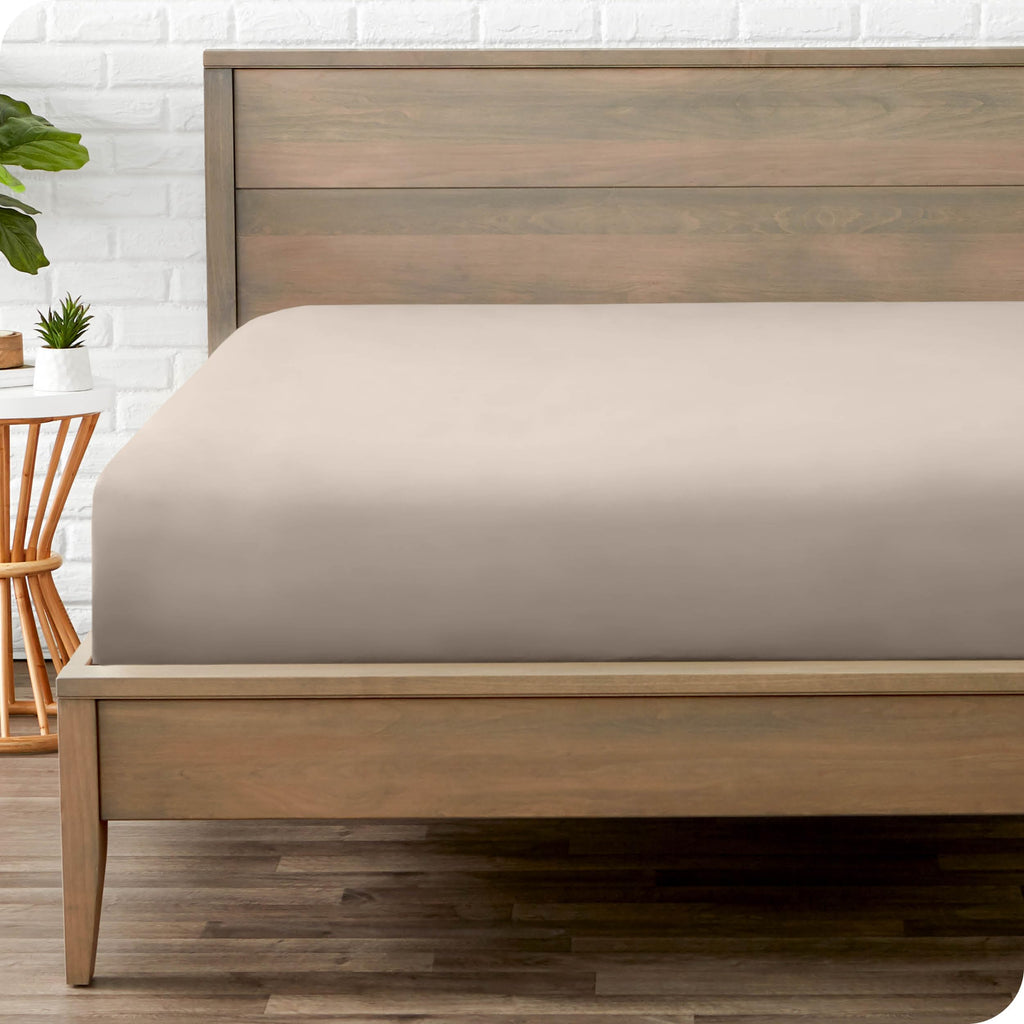 Bare Home Fitted Bottom Sheet Twin Size - Premium 1800 Ultra-Soft - Hotel Luxury - Deep Pocket - Durable and Long Lasting (Twin, White)