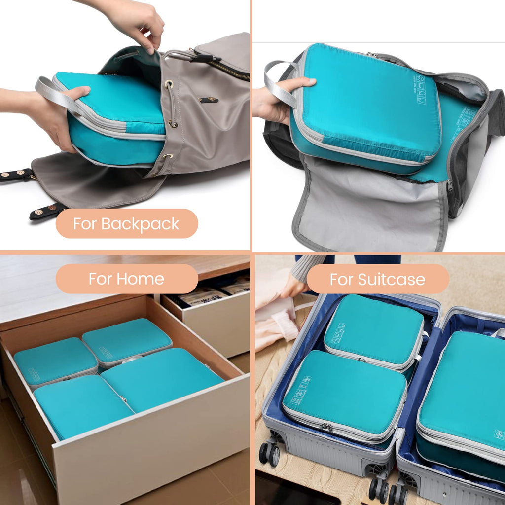 Cambond Compression Packing Cubes for Travel - Lightweight Expandable Travel Bags Luggage Organizers Travel Essentials Compression Cubes for Travel Space Saver for Carry on Suitcases Organizer