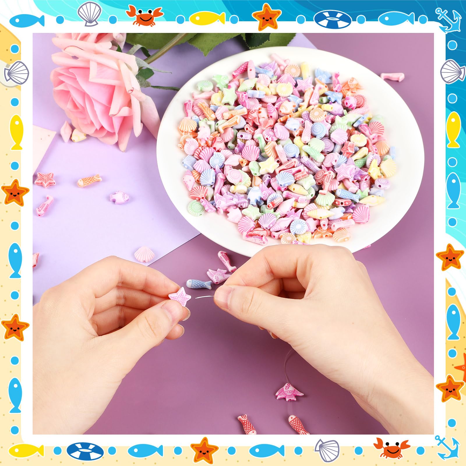 Augshy 700PCS White Letter Beads Alphabet Beads for Making DIY (6mm) | Premium Acrylic Cube Shape, Ideal Bracelets and Keychains, Large Hole Design for Easy Paracord Threading