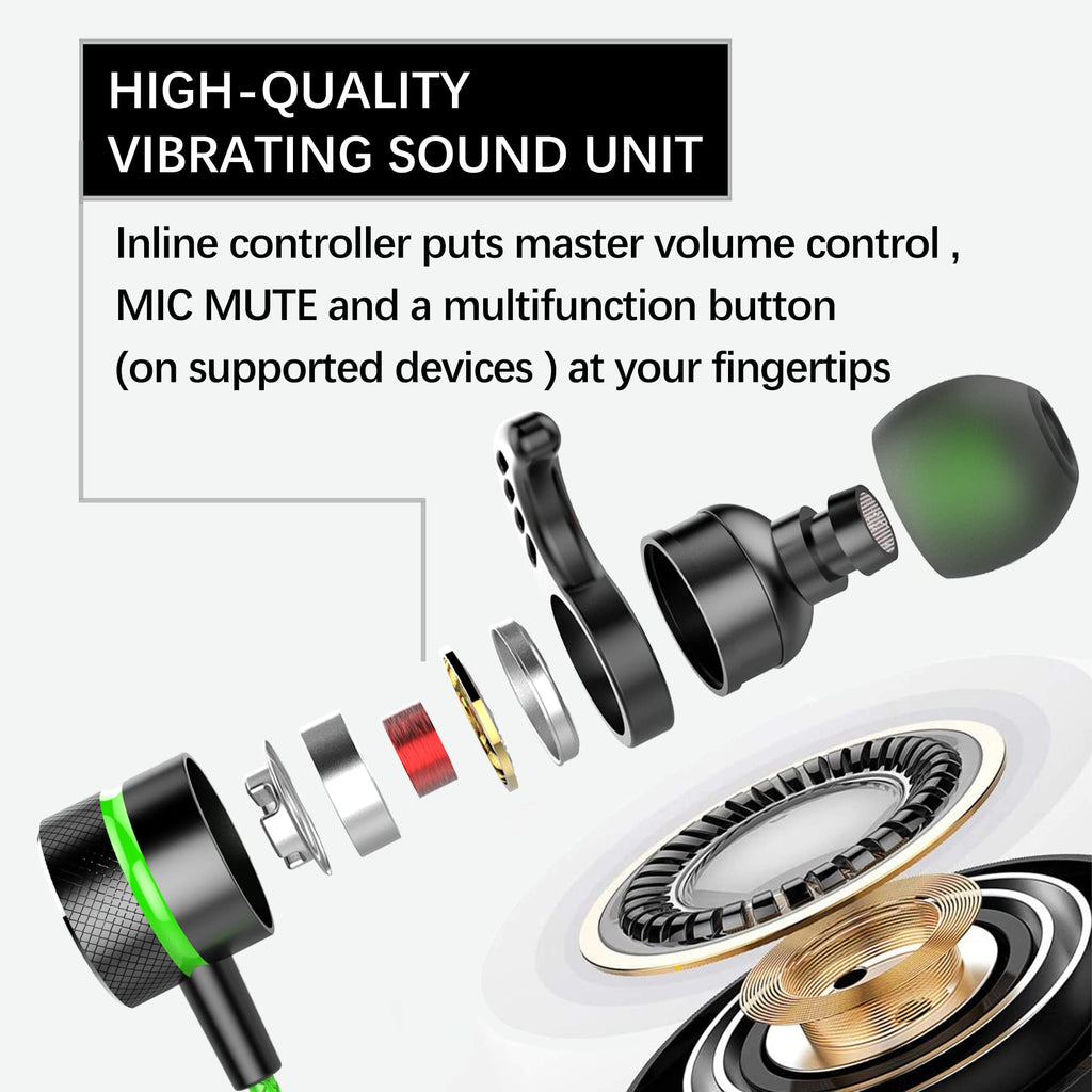 KASOTT SoundMaster Pro V1 - Gaming Earphones with Dual Audio Drivers,Battle Buds,in-Line Mic with Mute and Volume Control, Compatible with Xbox Series,Xbox One,PS5,PS4,Switch,Pc with 3.5mm Aux