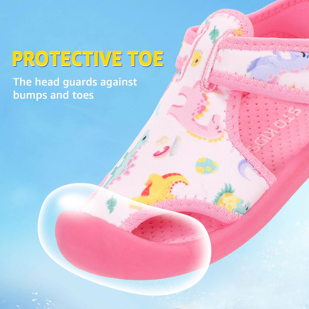 STQ Boys Girls Water Shoes Quick-Dry Slip on Beach Swim Pool Sandals(Toddler/Little Kid)
