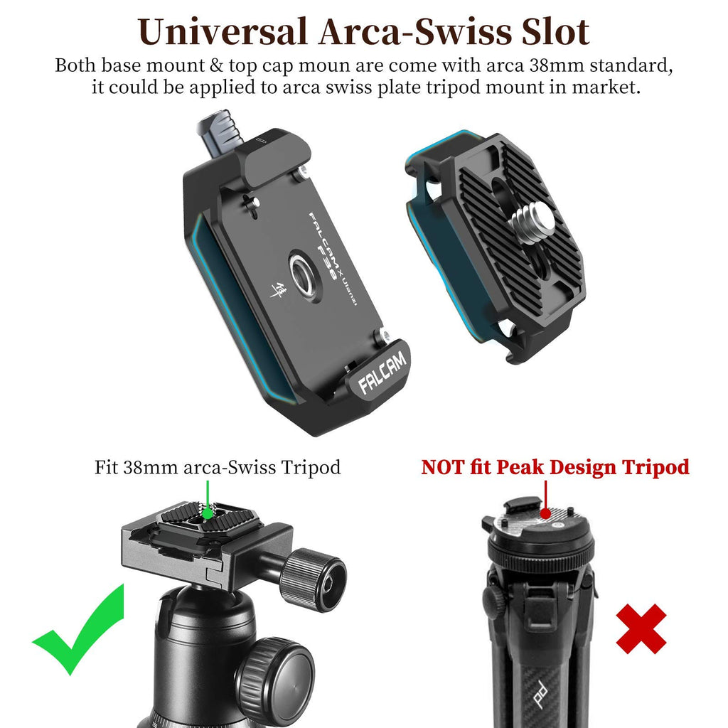 ULANZI F38 Camera Quick Release Plate w 1/4" to 3/8" Screw Thread, Quick Release System QR Plate Camera Tripod Mount Adapter for Sony Canon Monopod DSLR Stabilizer Slider DJI Switch Between Stablizer