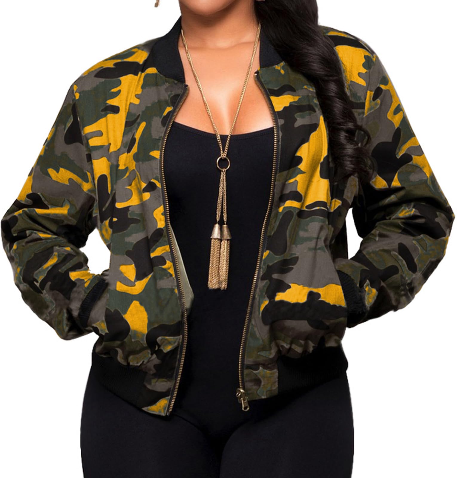sexycherry Jackets for Women Casual Long Sleeve Lightweight Coats Full Zip Up with Lining Pockets