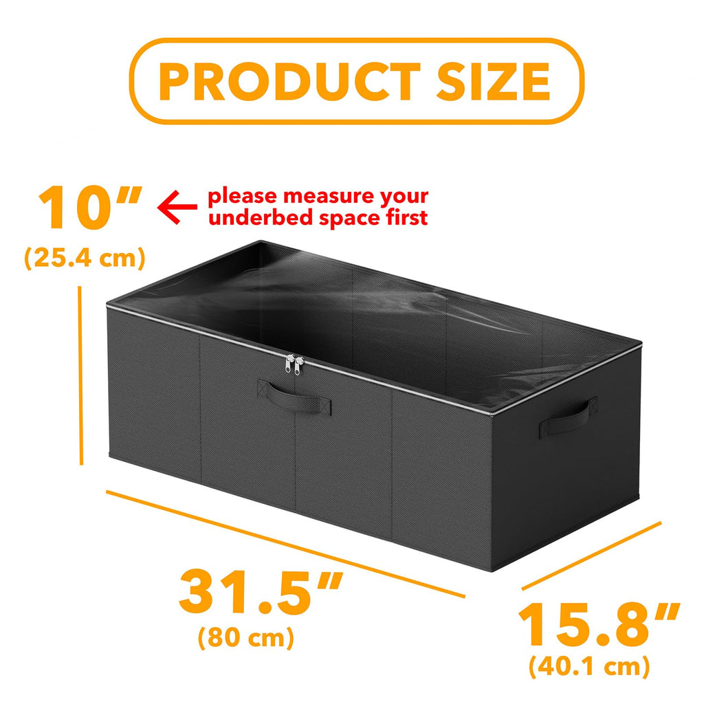 SpaceAid Paquete de 2 Contenedores de Almacenamiento Debajo de la Cama de 10" de Alto, Organizadores Grandes de Almacenamiento Debajo de la Cama con Tapas para Dormitorio, Residencia Estudiantil, Ropa