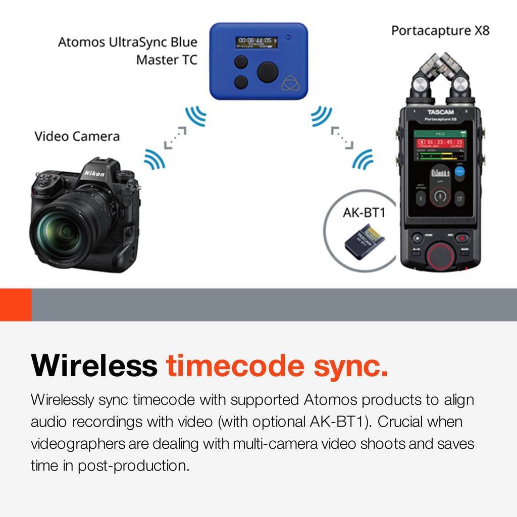 TASCAM Portacapture X6 32-bit Float Portable Audio Recorder, Field Recorder for Video, Music, Podcast, Voice, Podcasting