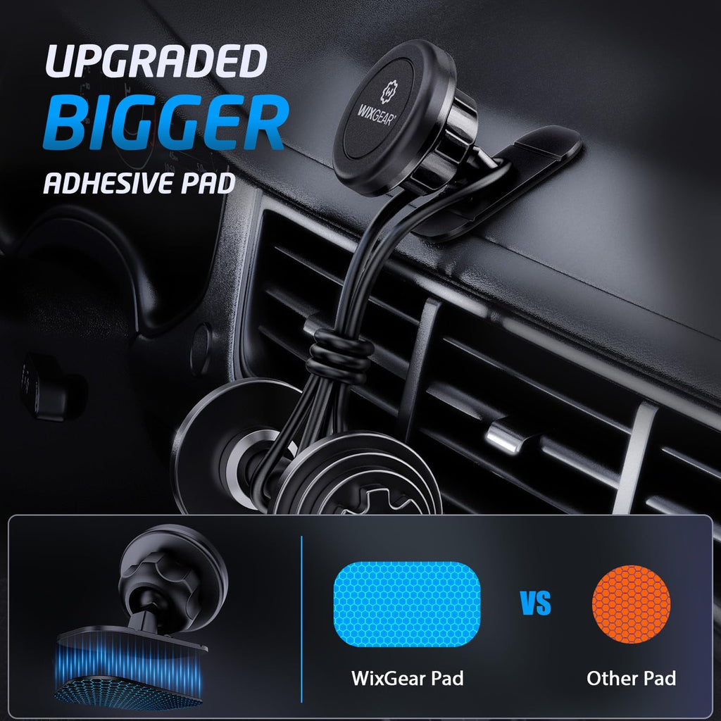 Magnetic Car Mount [2-Pack] - Universal Stick-On Dashboard Magnetic Phone Holder for Car, Strong Magnet Mount for Cell Phones & Mini Tablets with Swift-Snap Technology
