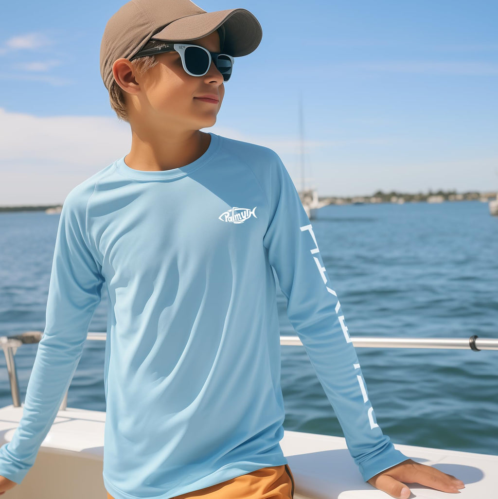 Palmyth Boys Fishing Shirt Youth Long Sleeve T-Shirt UPF 50+ Sun Protection
