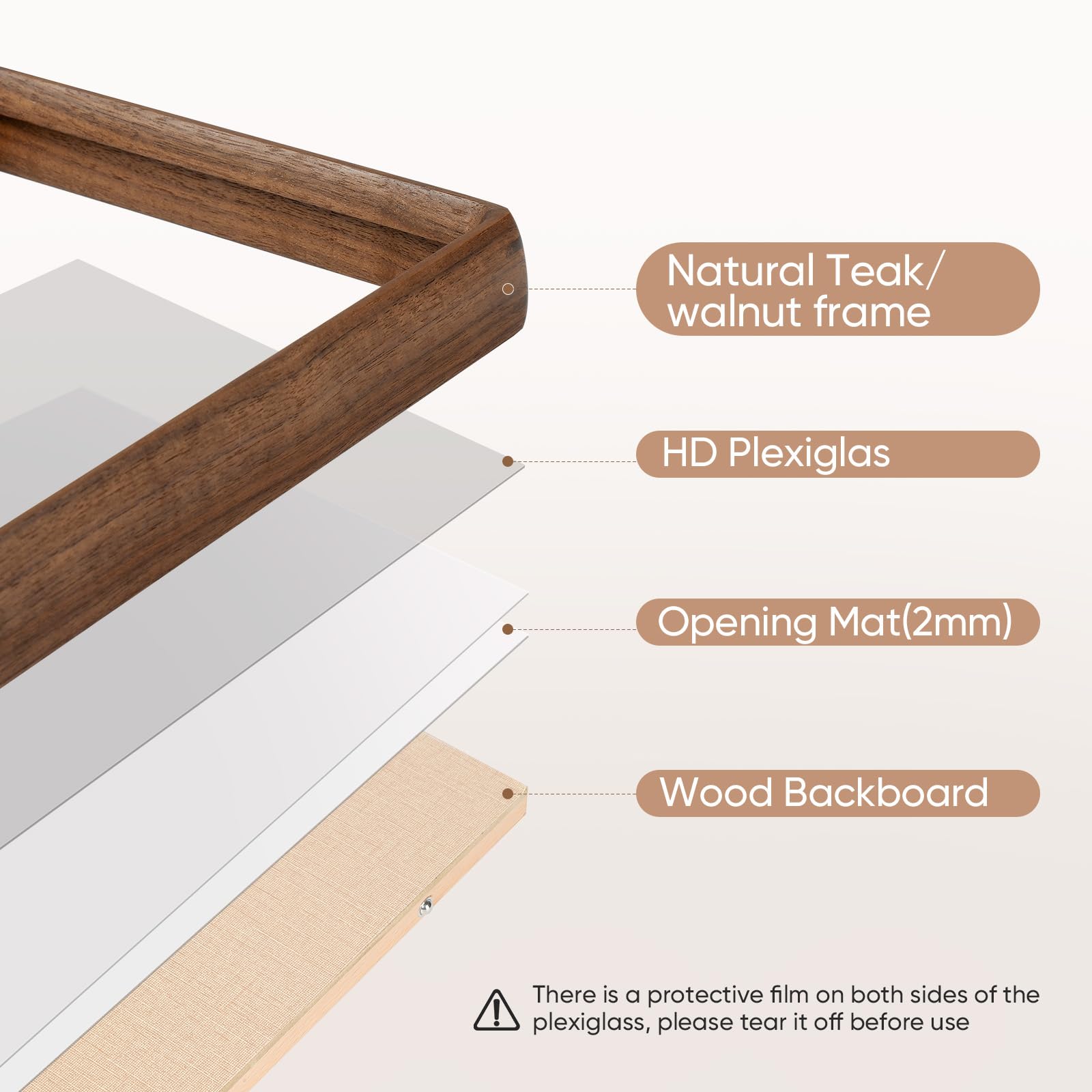 Mini Wood Picture Frame,Small Picture Frames 2x3 with Tiny Mat | Cute Polaroid Picture Frame,Teak Solid Natural Wood Tiny Photo Frame, Tabletop and Wall Mounting