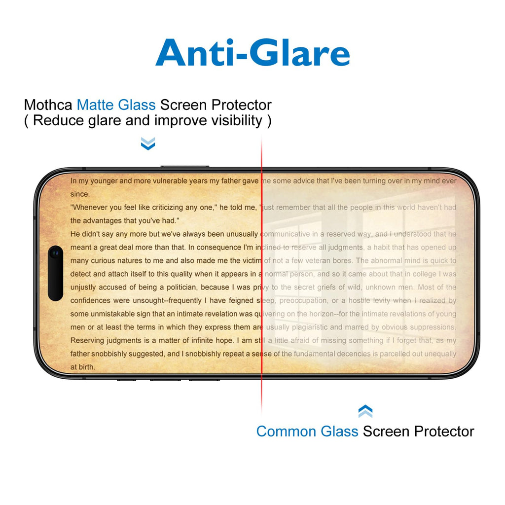 Mothca Matte Glass Screen Protector for iPhone 14 Pro Anti-Glare & Anti-Fingerprint Tempered Glass Clear Film Case Friendly Easy Install Bubble Free for iPhone 14 Pro 6.1-inch (2022)-Smooth as Silk