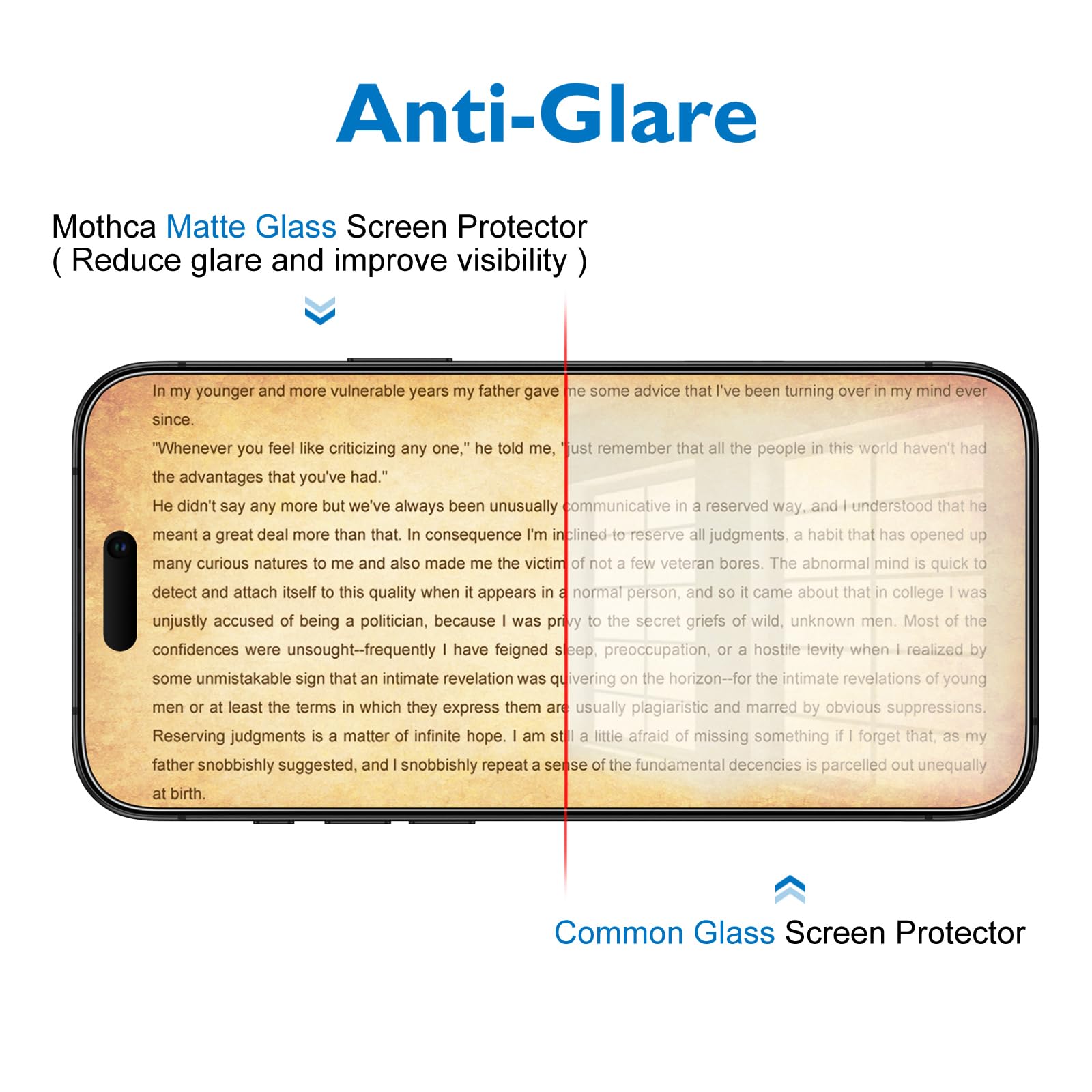 Mothca Matte Glass Screen Protector for iPhone 14 Pro Anti-Glare & Anti-Fingerprint Tempered Glass Clear Film Case Friendly Easy Install Bubble Free for iPhone 14 Pro 6.1-inch (2022)-Smooth as Silk